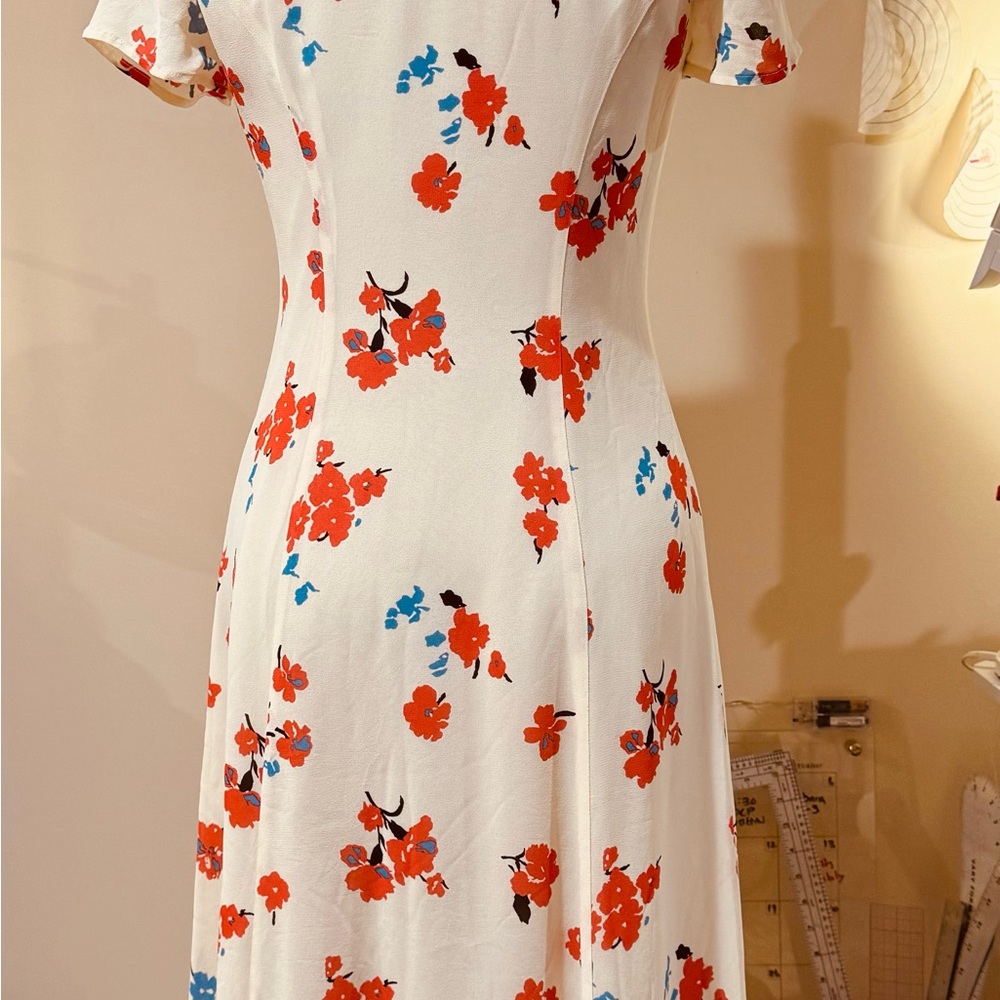 Reformation Sheila Georgette Floral Shirtdress In Chagall Sz